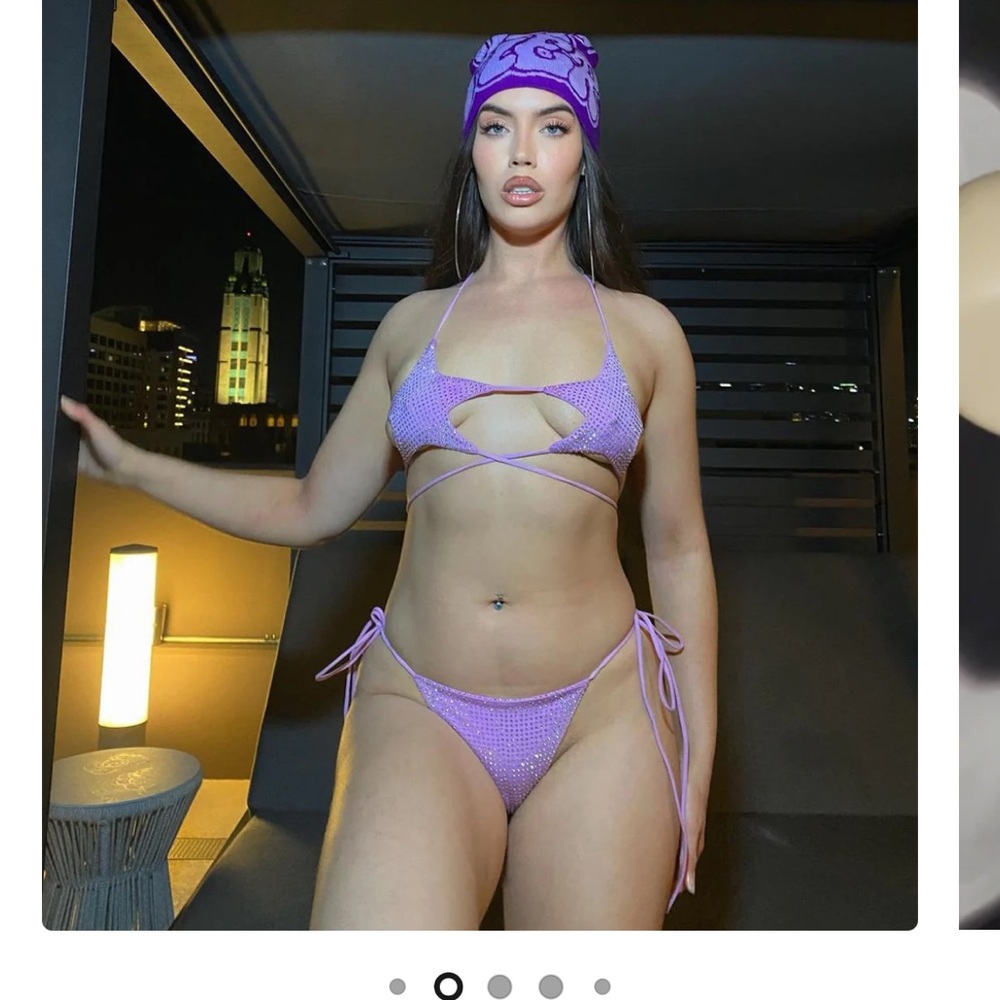 Rhinestone Lavender Star Bikini